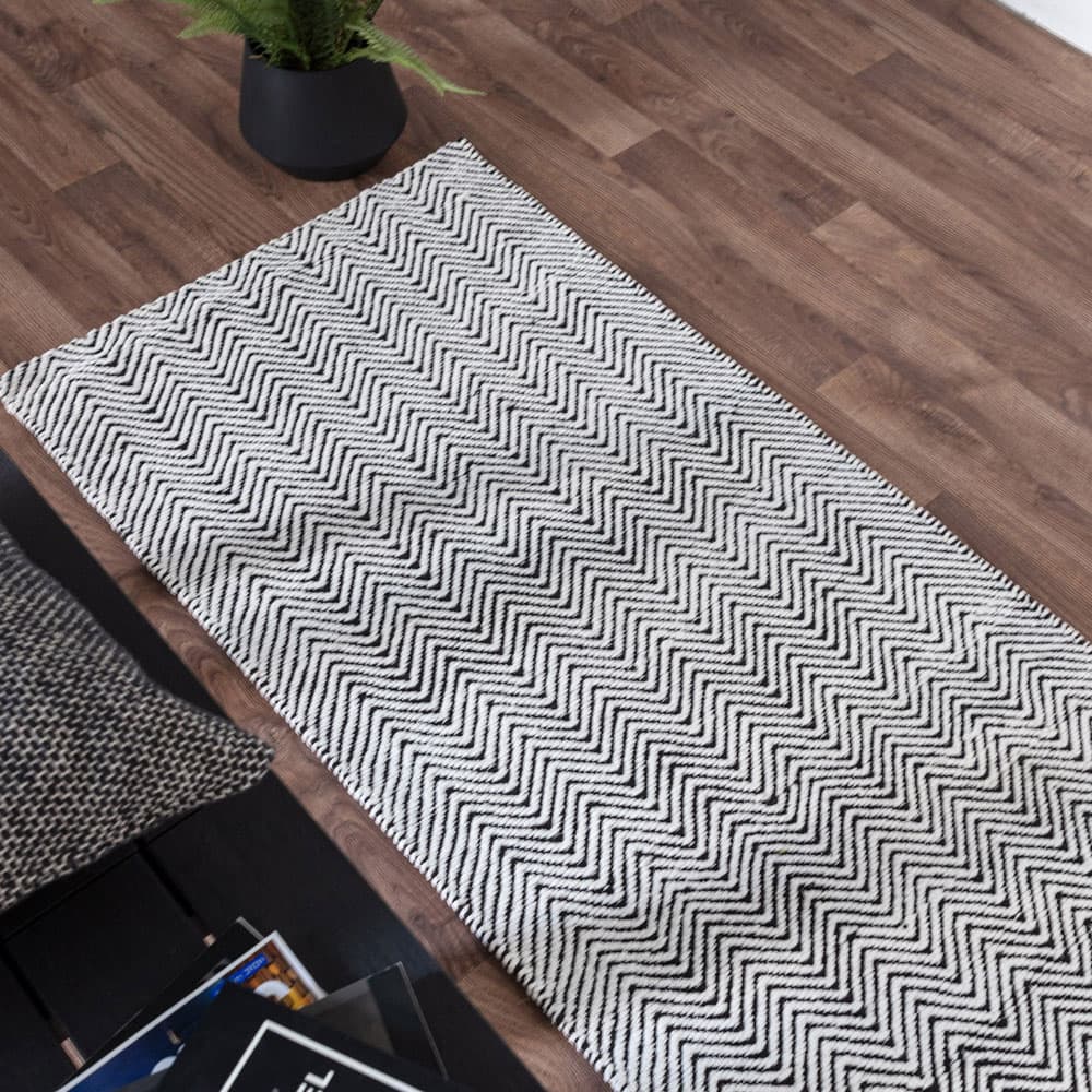 Ives Black White Runner Rug by Attic Rugs