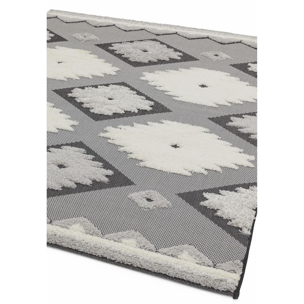 Monty Mn01 Black Cream Tribal Rug by Attic Rugs