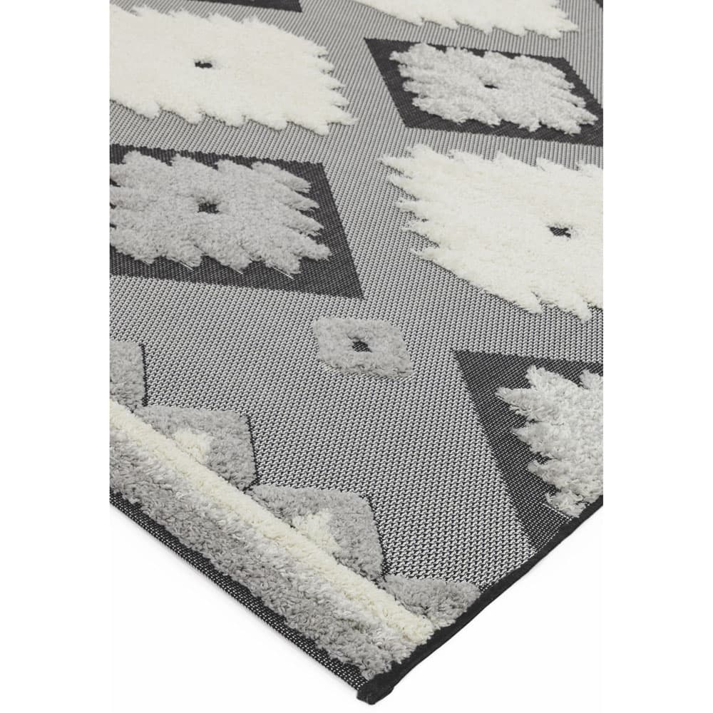 Monty Mn01 Black Cream Tribal Rug by Attic Rugs