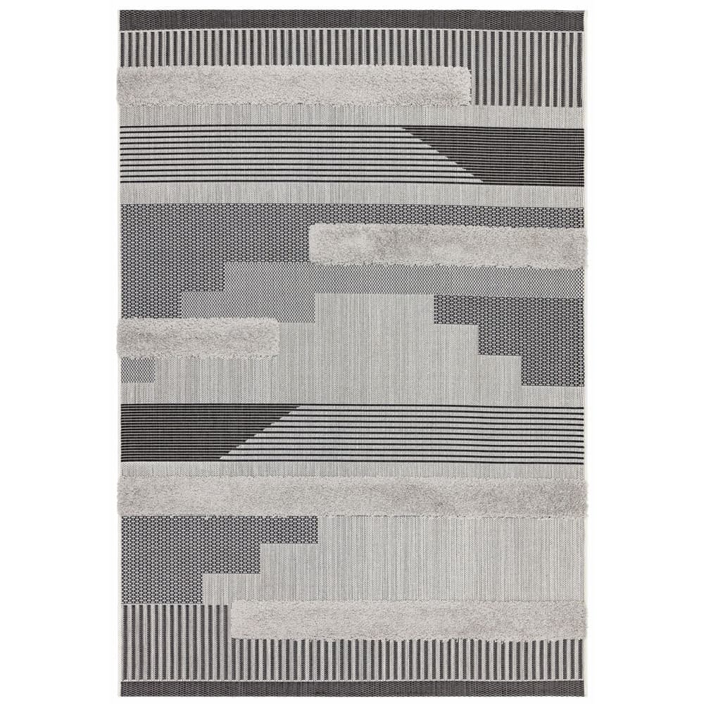 Monty Mn05 Black Grey Geometric Rug by Attic Rugs