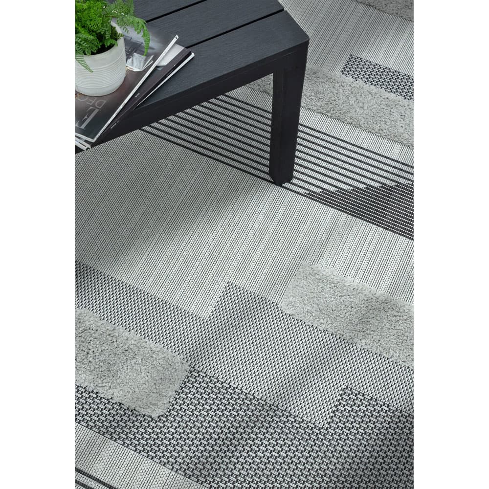 Monty Mn05 Black Grey Geometric Rug by Attic Rugs