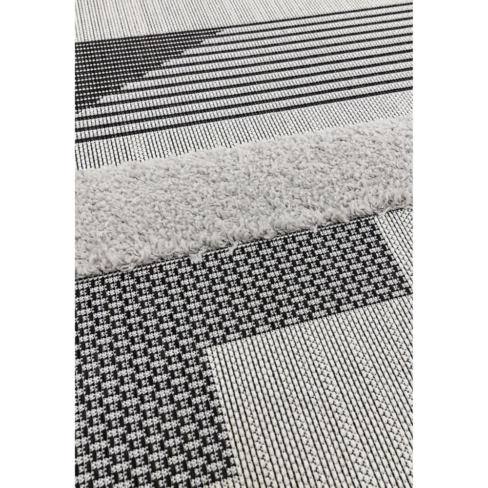 Monty Mn05 Black Grey Geometric Rug by Attic Rugs