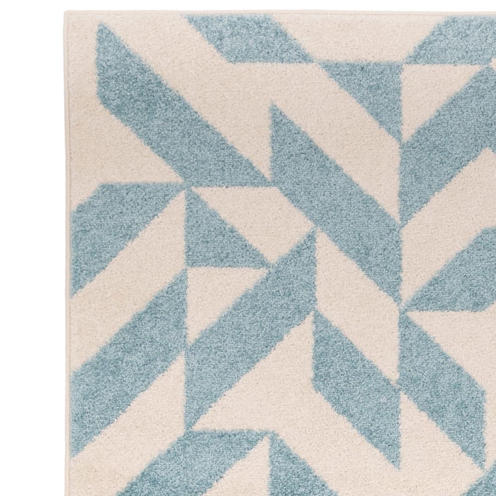 Muse Mu03 Blue Shapes Runner Rug by Attic Rugs