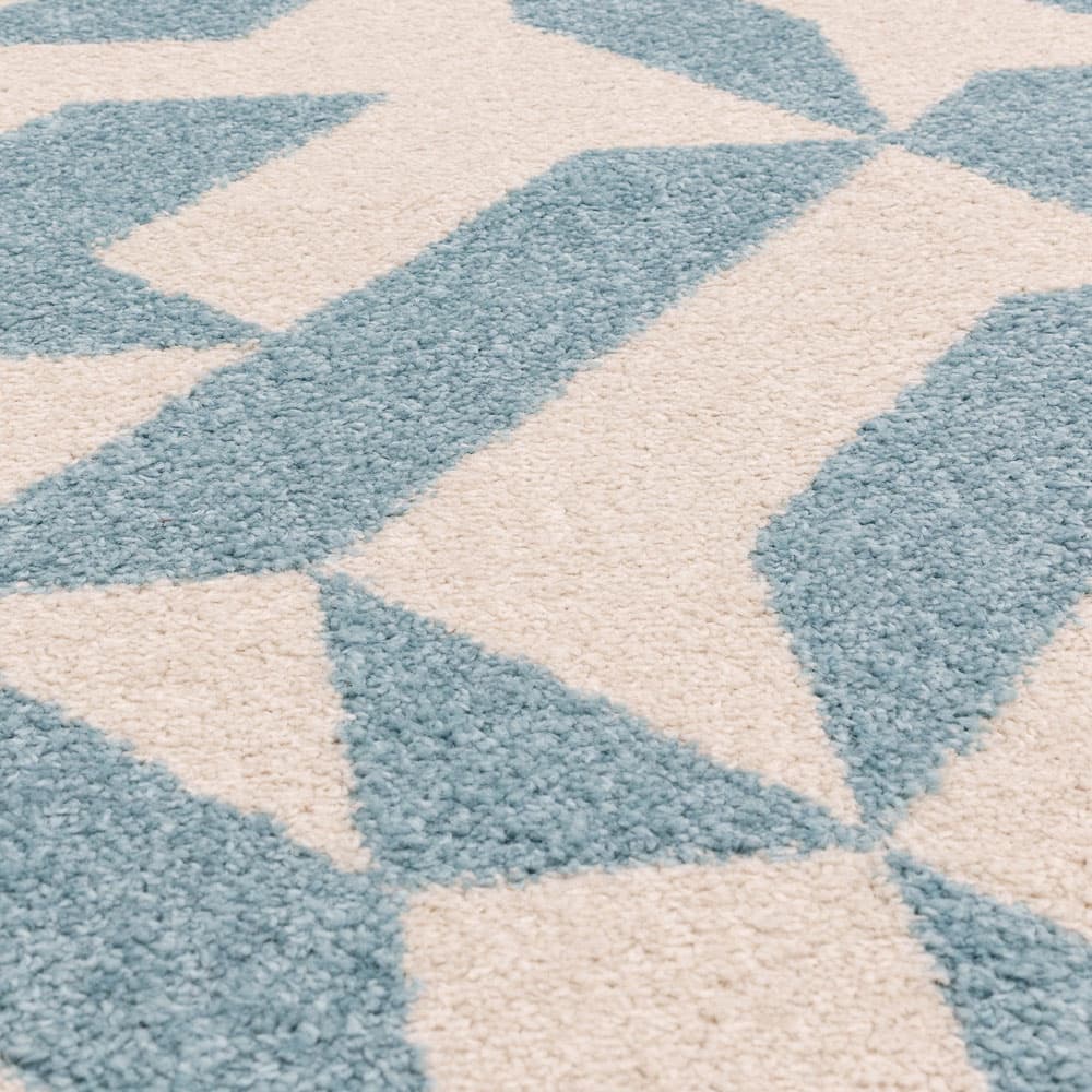 Muse Mu03 Blue Shapes Runner Rug by Attic Rugs