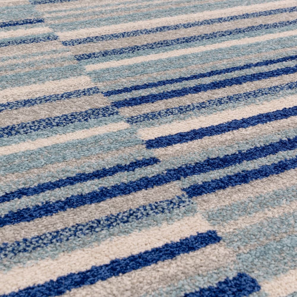 Muse Mu05 Blue Stripe Rug by Attic Rugs