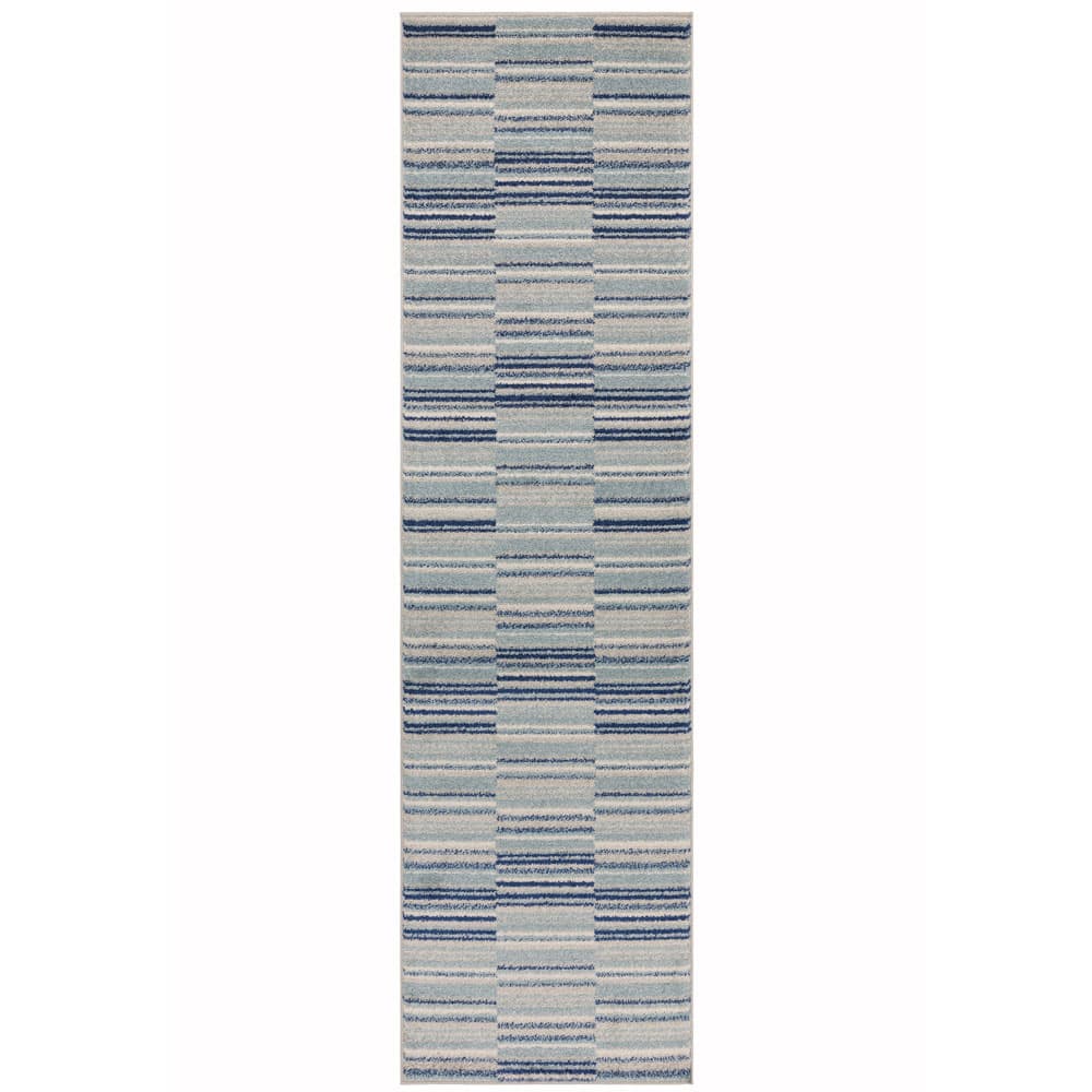 Muse Mu05 Blue Stripe Rug by Attic Rugs