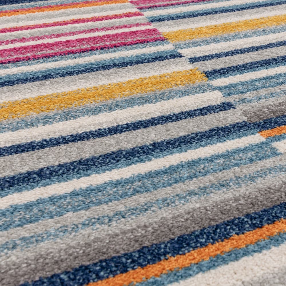 Muse Mu06 Multi Coloured Stripe Rug by Attic Rugs