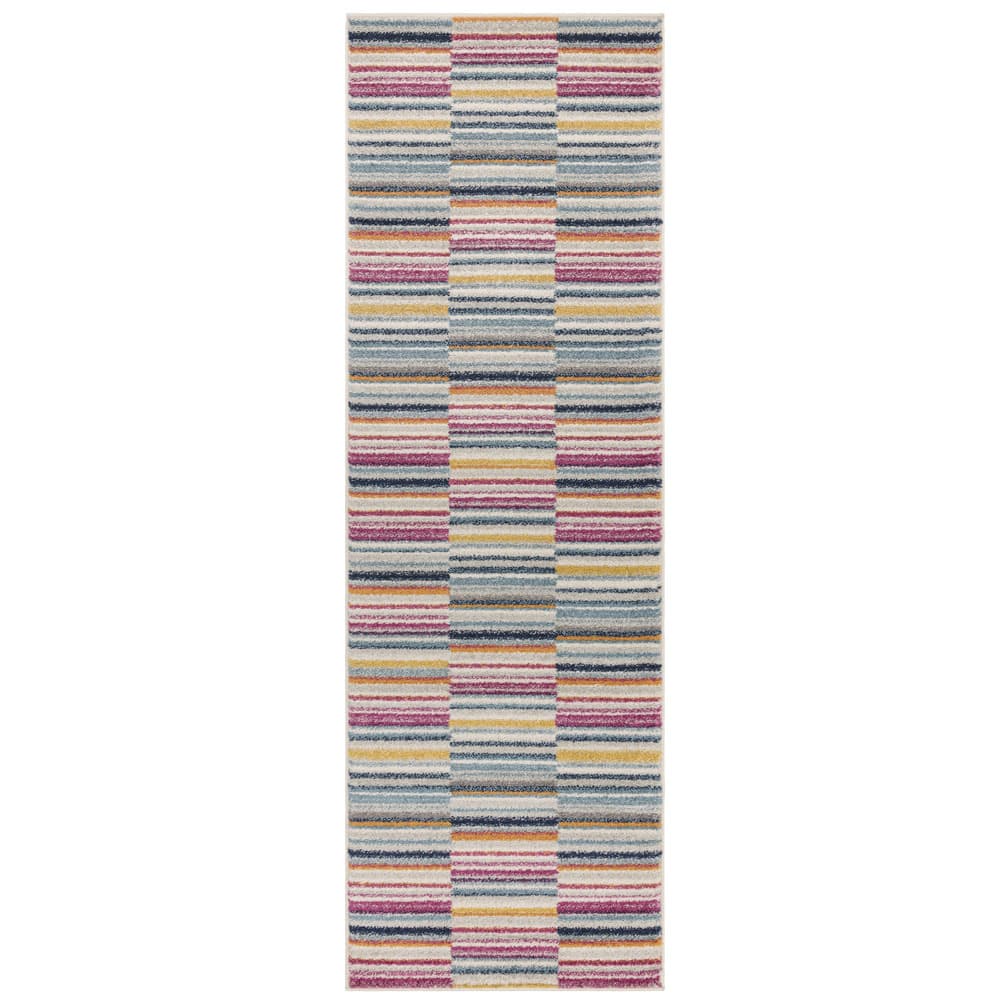 Muse Mu06 Multi Coloured Stripe Runner Rug by Attic Rugs