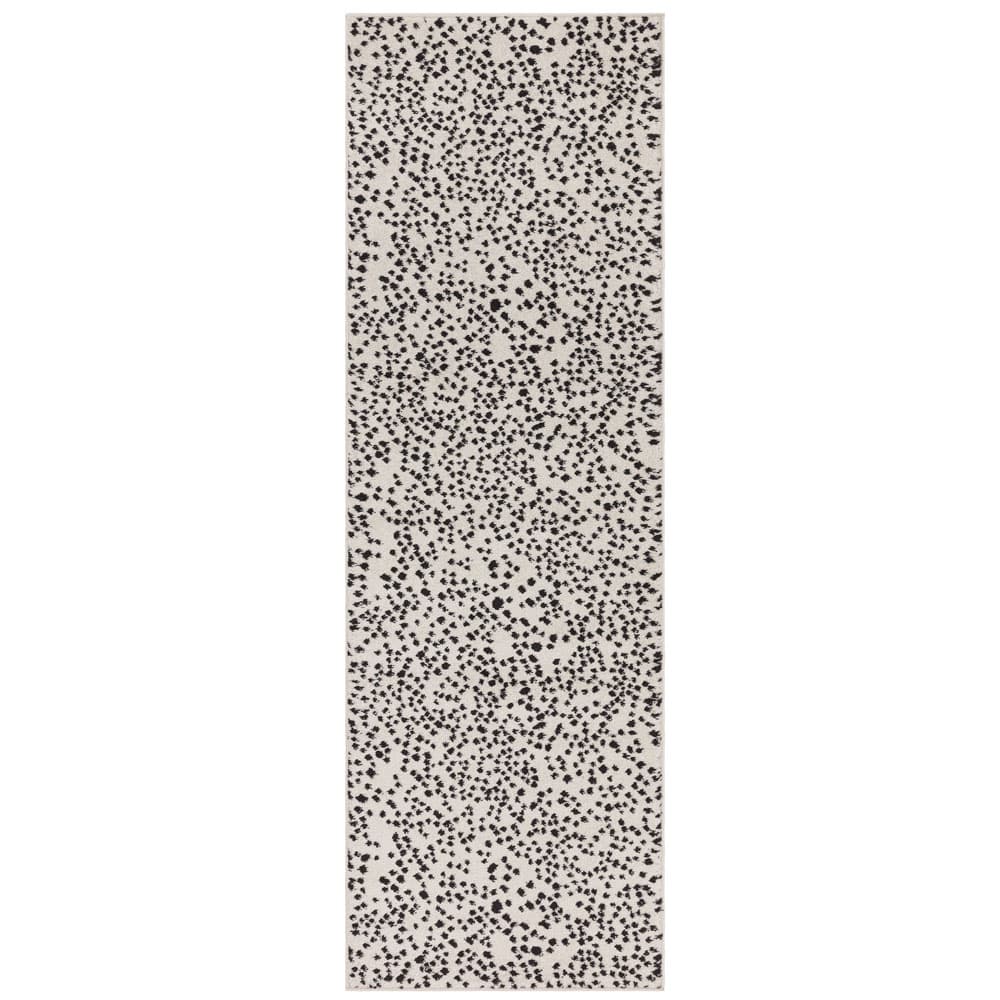 Muse Mu11 Black Spotty Runner Rug by Attic Rugs