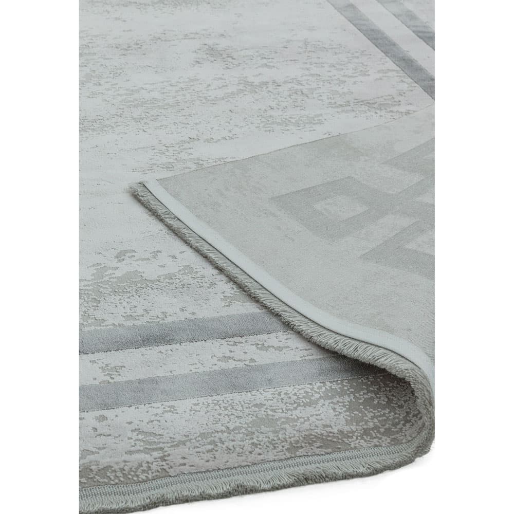 Olympia Ol03 Silver Grey Border Rug by Attic Rugs