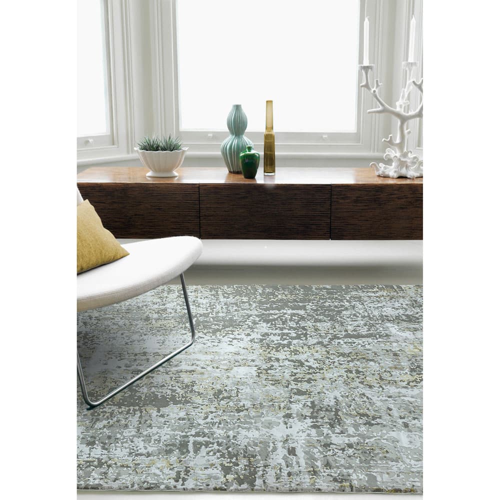 Olympia Ol06 Grey Gold Abstract Rug by Attic Rugs