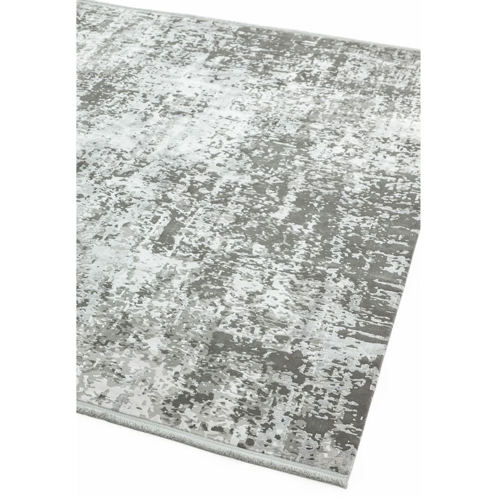 Olympia Ol07 Silver Grey Abstract Rug by Attic Rugs