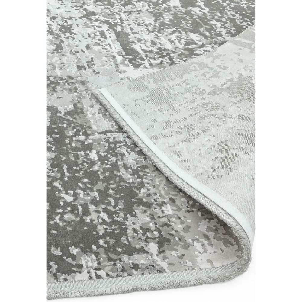 Olympia Ol07 Silver Grey Abstract Rug by Attic Rugs