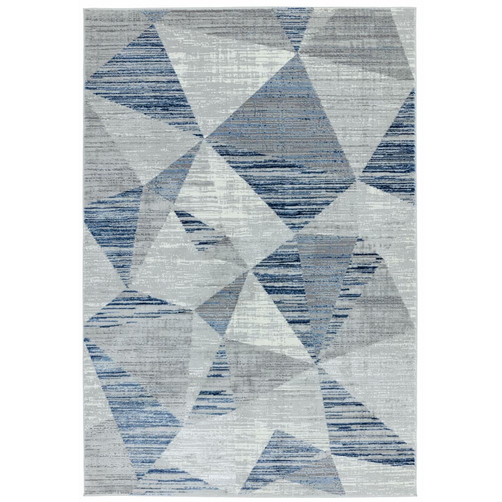 Orion Or14 Block Blue Rug by Attic Rugs