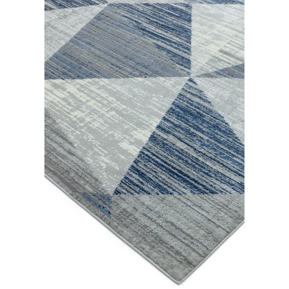 Orion Or14 Block Blue Rug by Attic Rugs