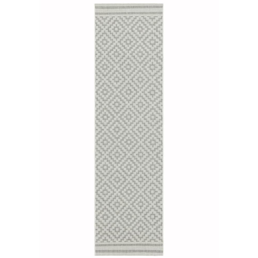 Patio Pat11 Diamond Grey Runner Rug by Attic Rugs