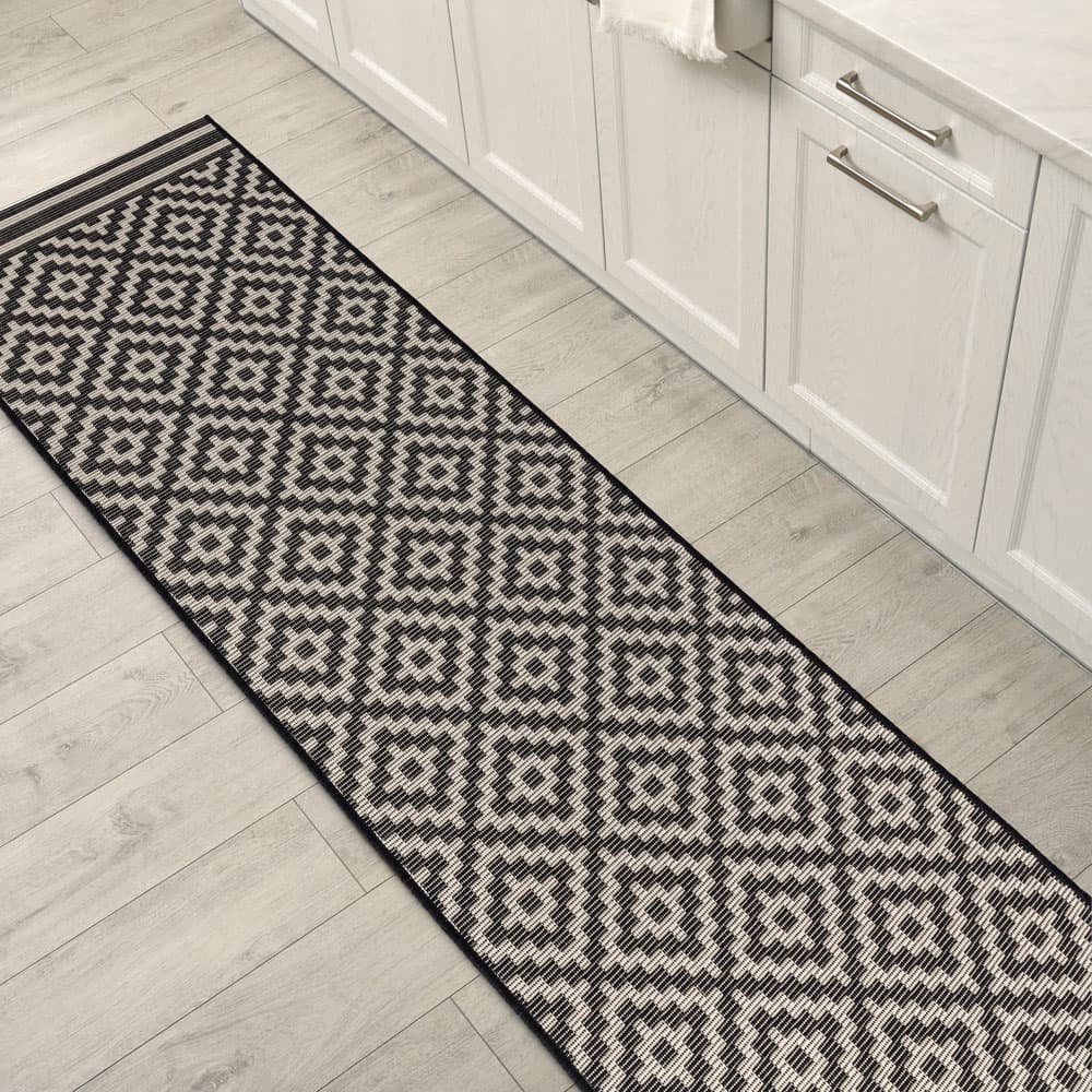 Patio Pat12 Diamond Mono Runner Rug by Attic Rugs