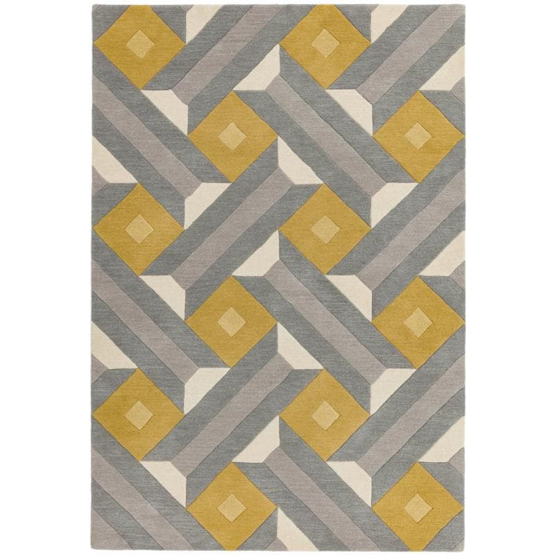 Reef Rf01 Motif Ochre Grey Rug by Attic Rugs