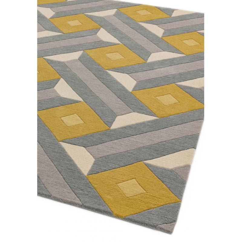 Reef Rf01 Motif Ochre Grey Rug by Attic Rugs