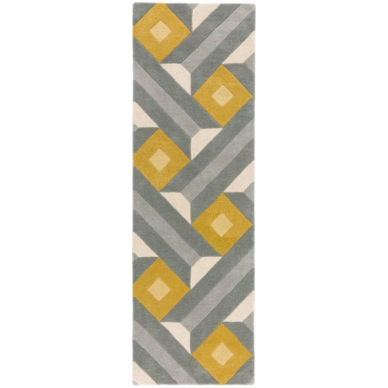 Reef Rf01 Motif Ochre Grey Rug by Attic Rugs