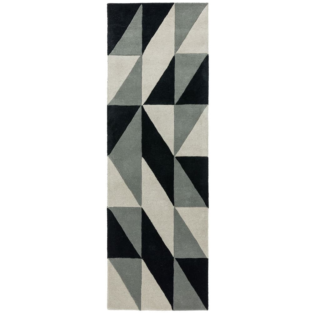 Reef Rf08 Flag Grey Wool Runner Rug by Attic Rugs