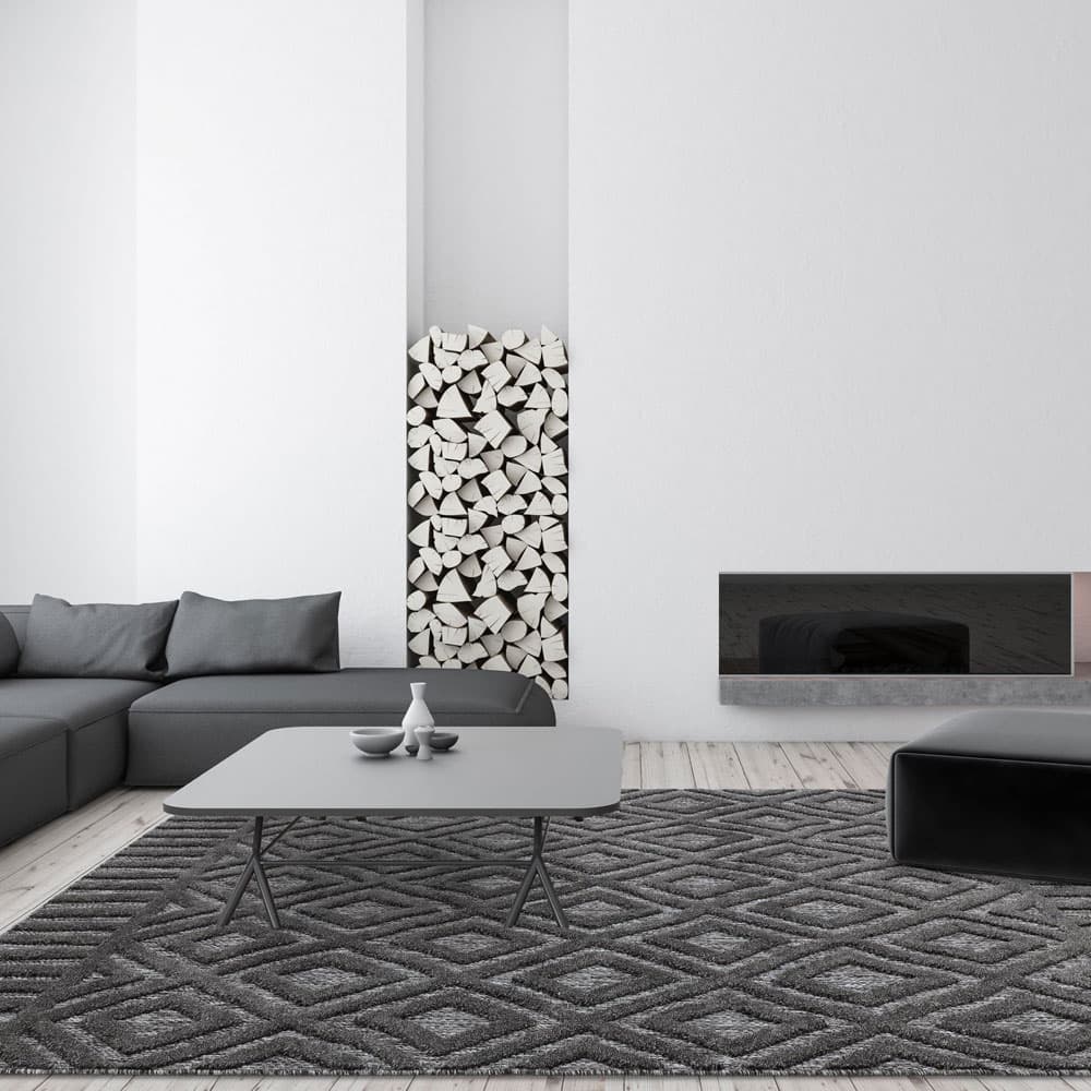 Salta Sa02 Charcoal Diamond Rug by Attic Rugs