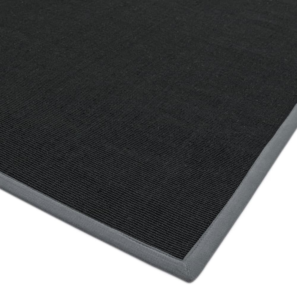 Sisal Black Grey Runner Rug by Attic Rugs