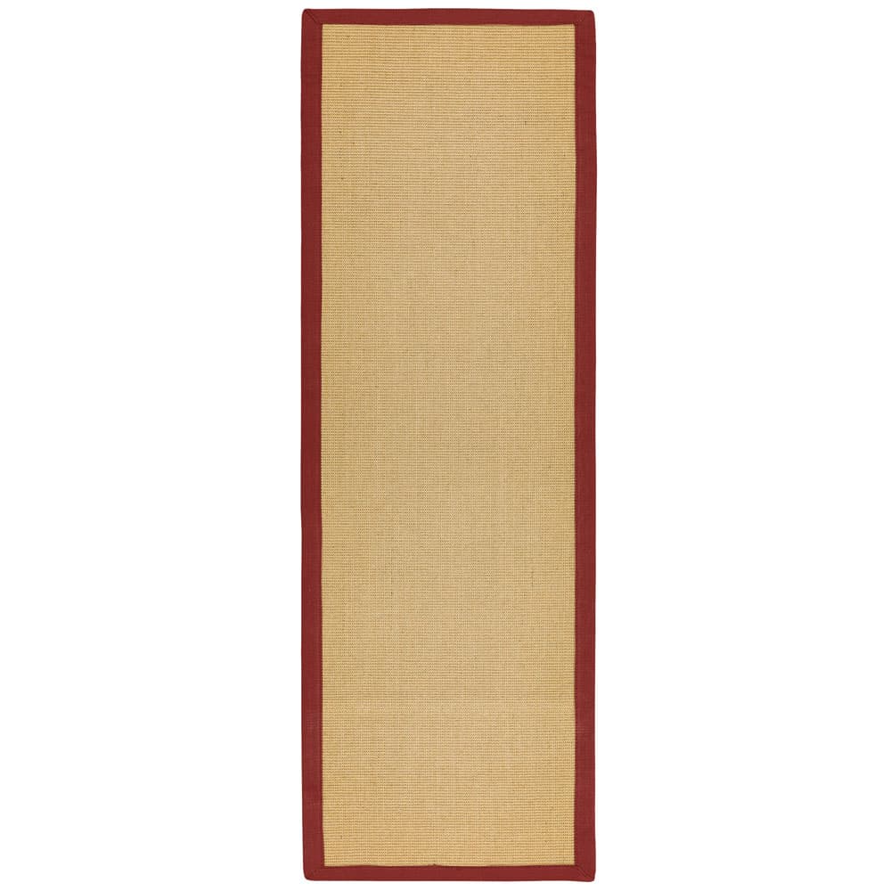 Sisal Linen Red Runner Rug by Attic Rugs