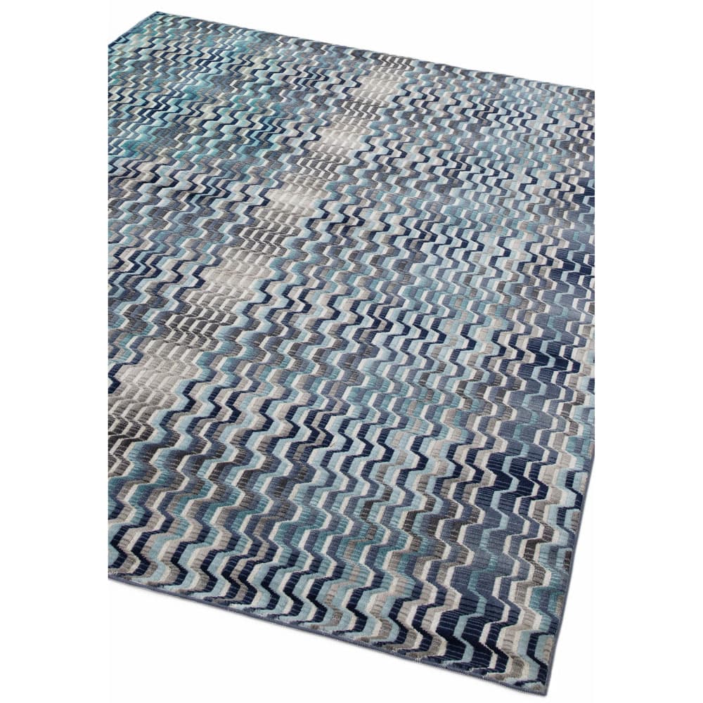 Skye Sk03 Wave Blue Rug by Attic Rugs