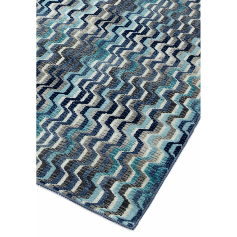 Skye Sk03 Wave Blue Rug by Attic Rugs