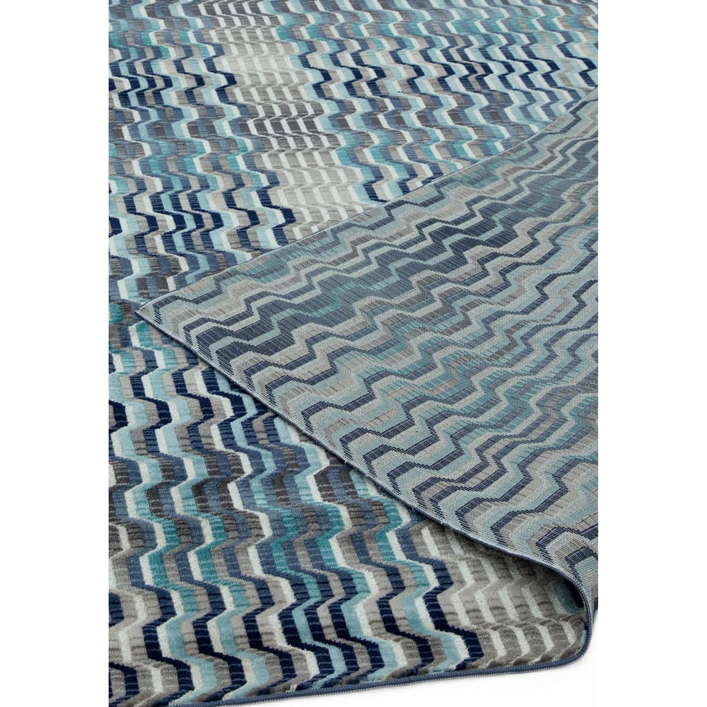 Skye Sk03 Wave Blue Rug by Attic Rugs