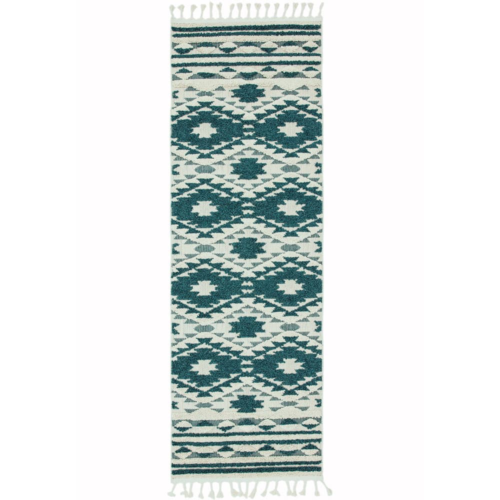 Taza Ta01 Emerald Green Runner Rug by Attic Rugs