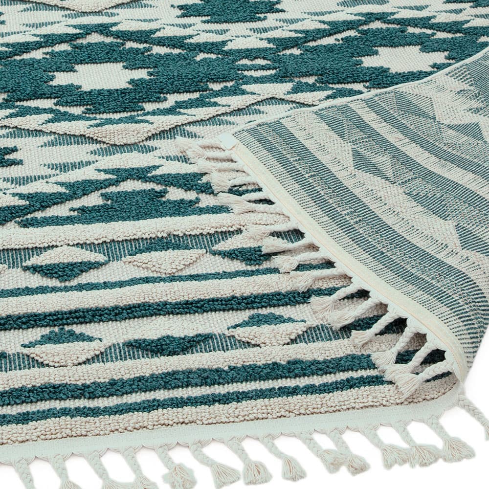 Taza Ta01 Emerald Green Runner Rug by Attic Rugs