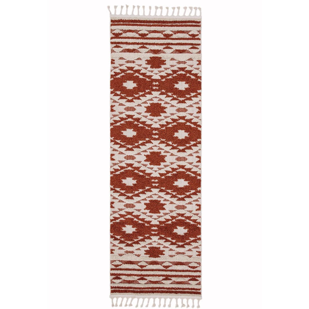 Taza Ta03 Terracotta Runner Rug by Attic Rugs