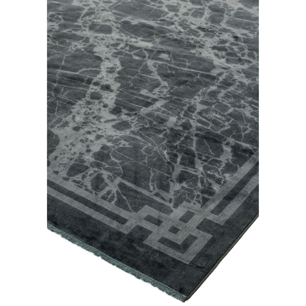 Zehraya Ze03 Grey Border Rug by Attic Rugs