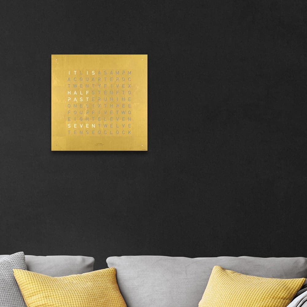 Qlocktwo Classic Creators Edition Clock Gold by Biegert and Funk