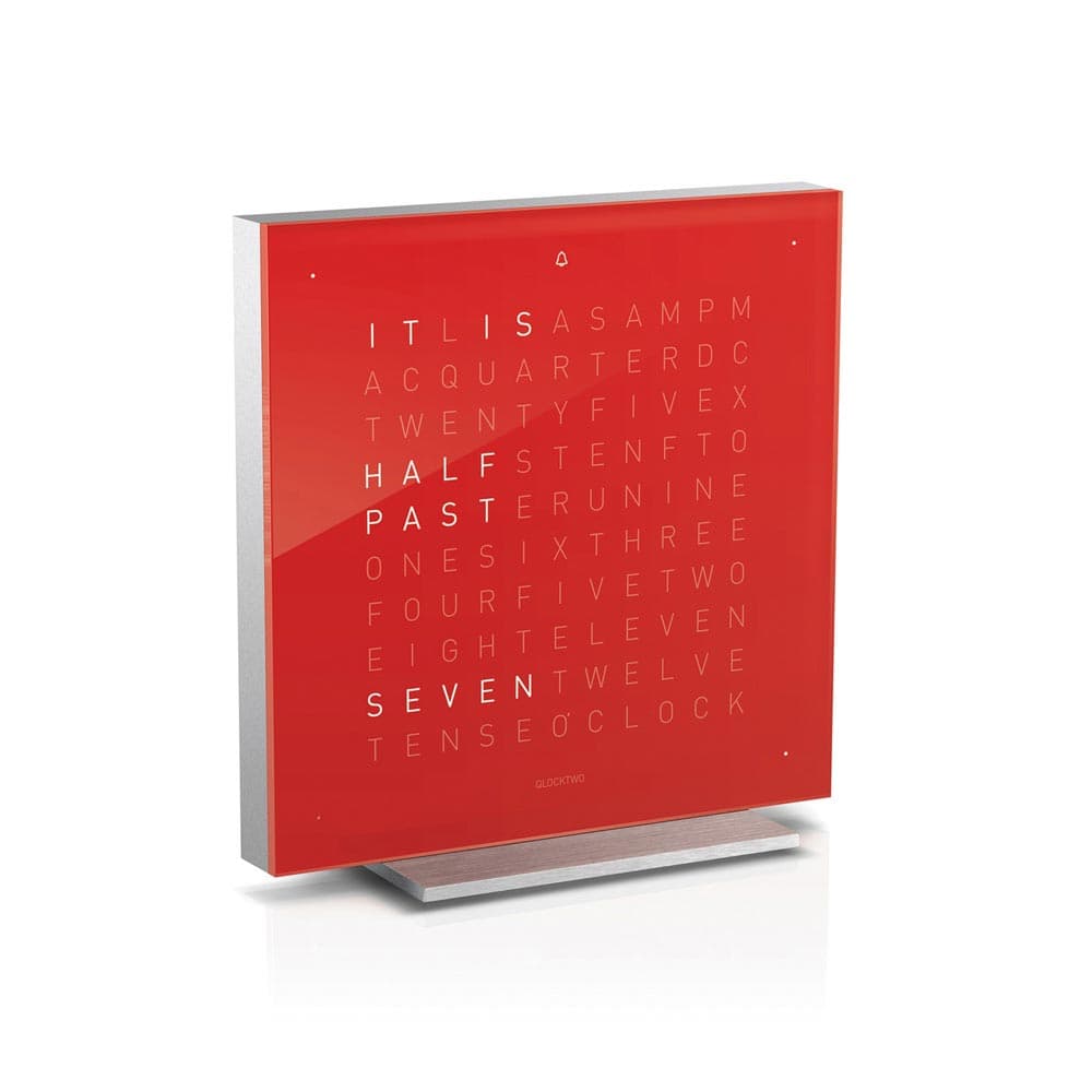 Qlocktwo Touch Acrylic Table Clock Cherry Cake by Biegert and Funk