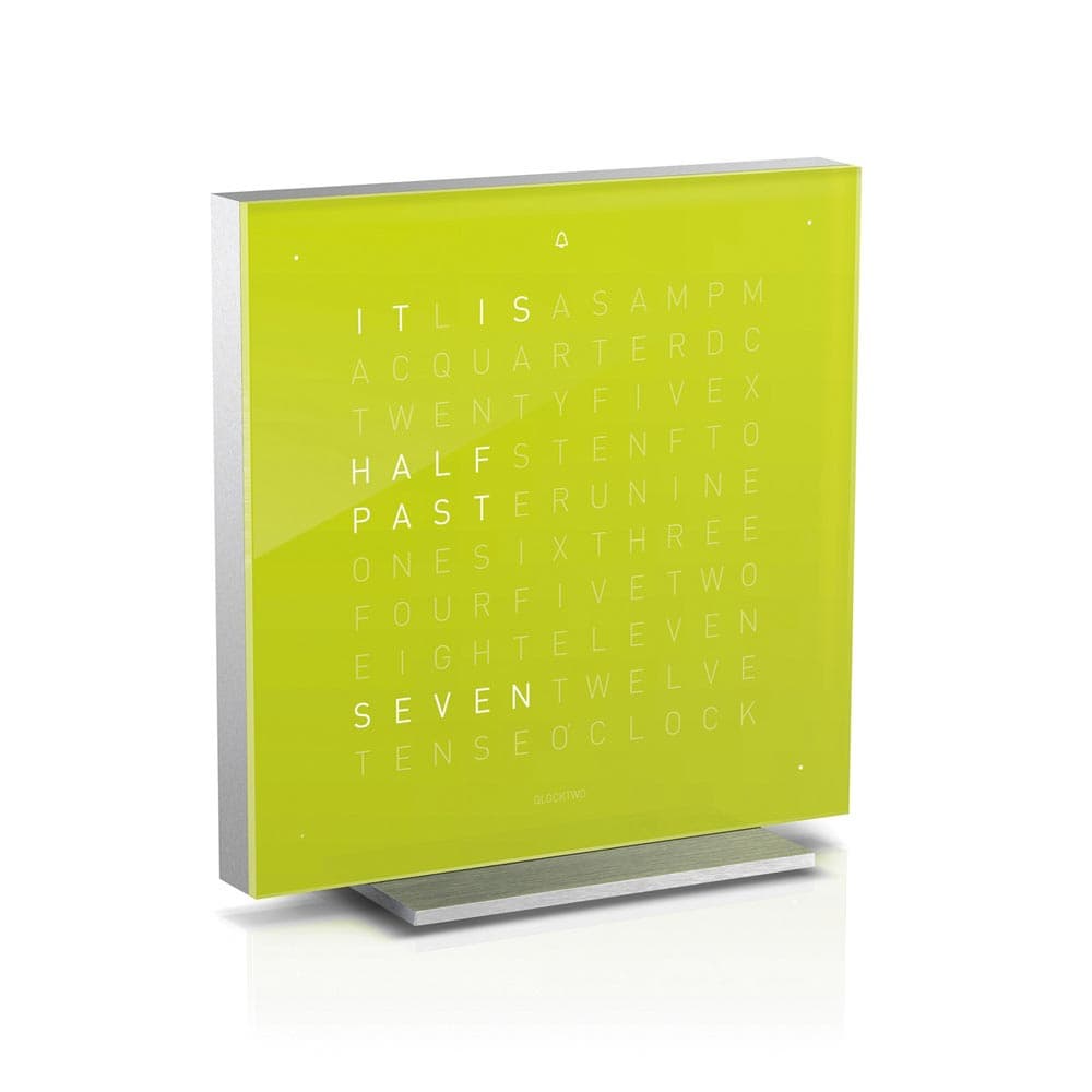 Qlocktwo Touch Acrylic Table Clock Lime Juice by Biegert and Funk