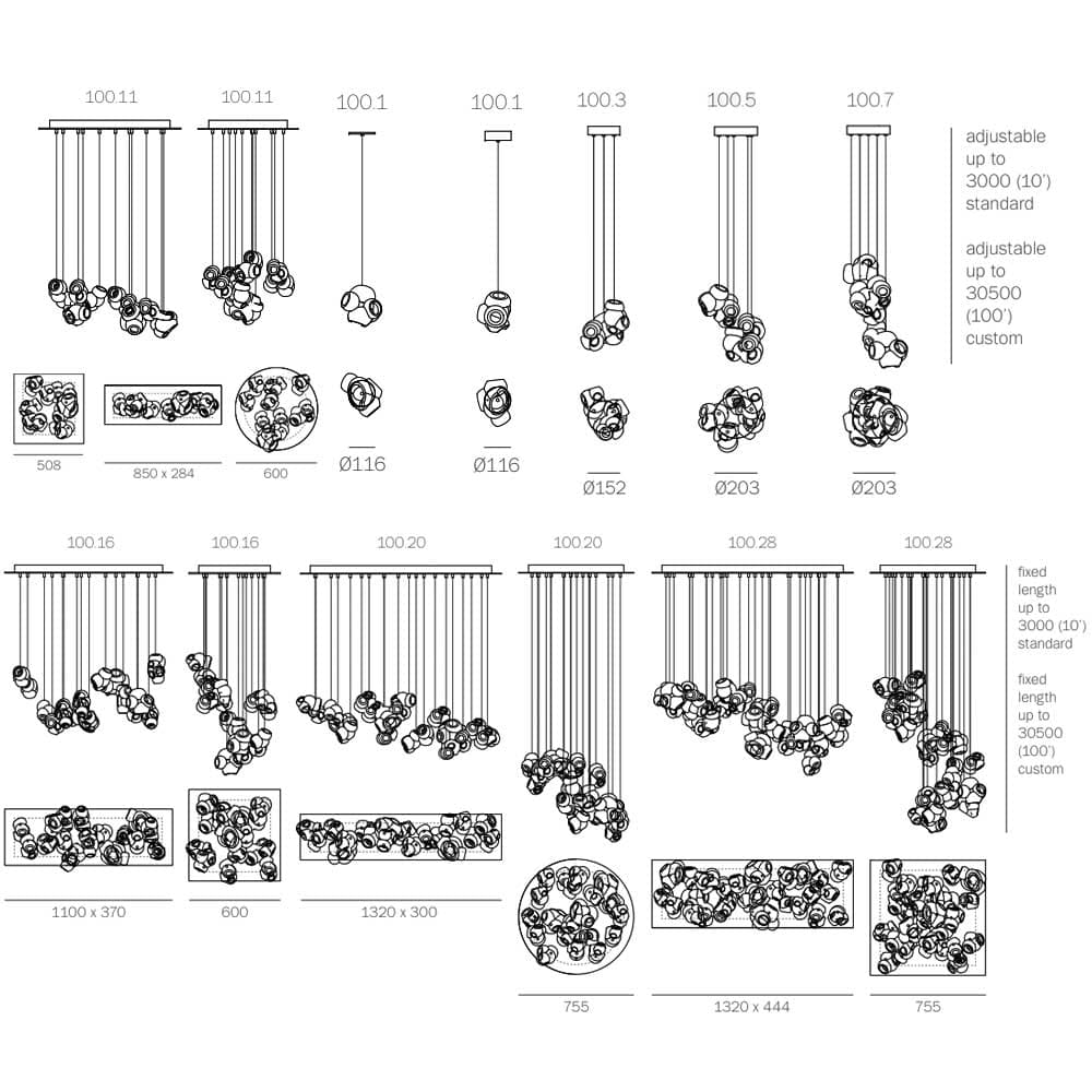 100 Clear Pendant Lamp by Bocci