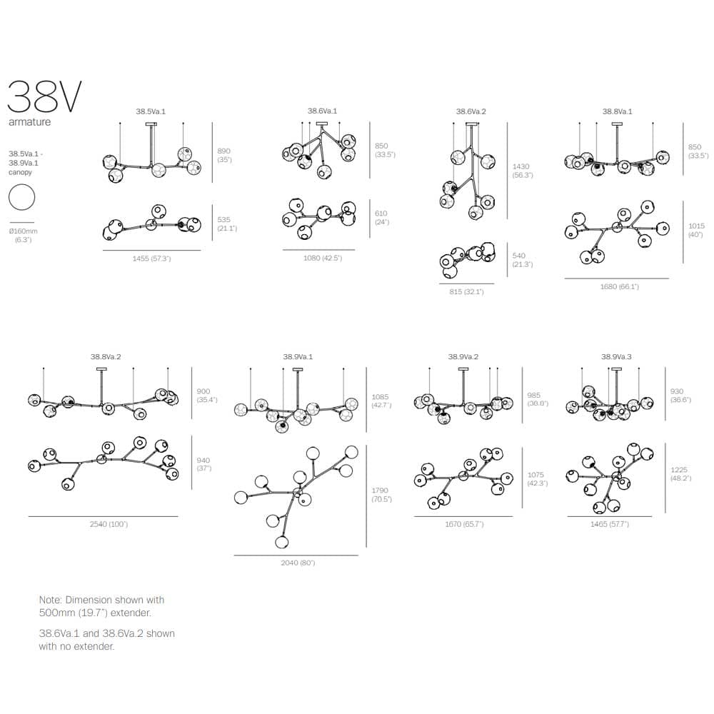 38V Armature Suspension Lamp by Bocci