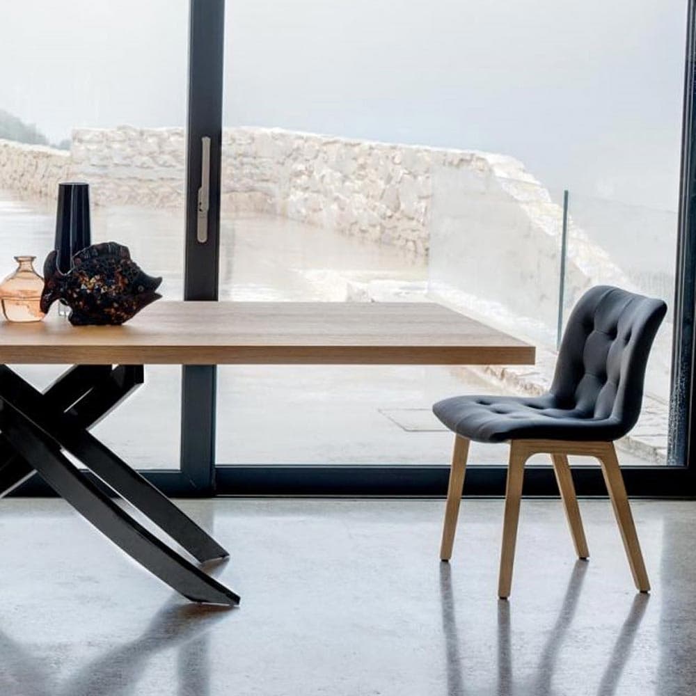 Kuga Wooden Frame Dining Chair by Bontempi