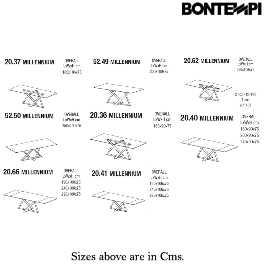 Millennium Dining Table by Bontempi