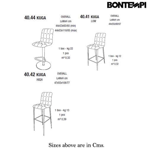 Kuga Bar Stool by Bontempi