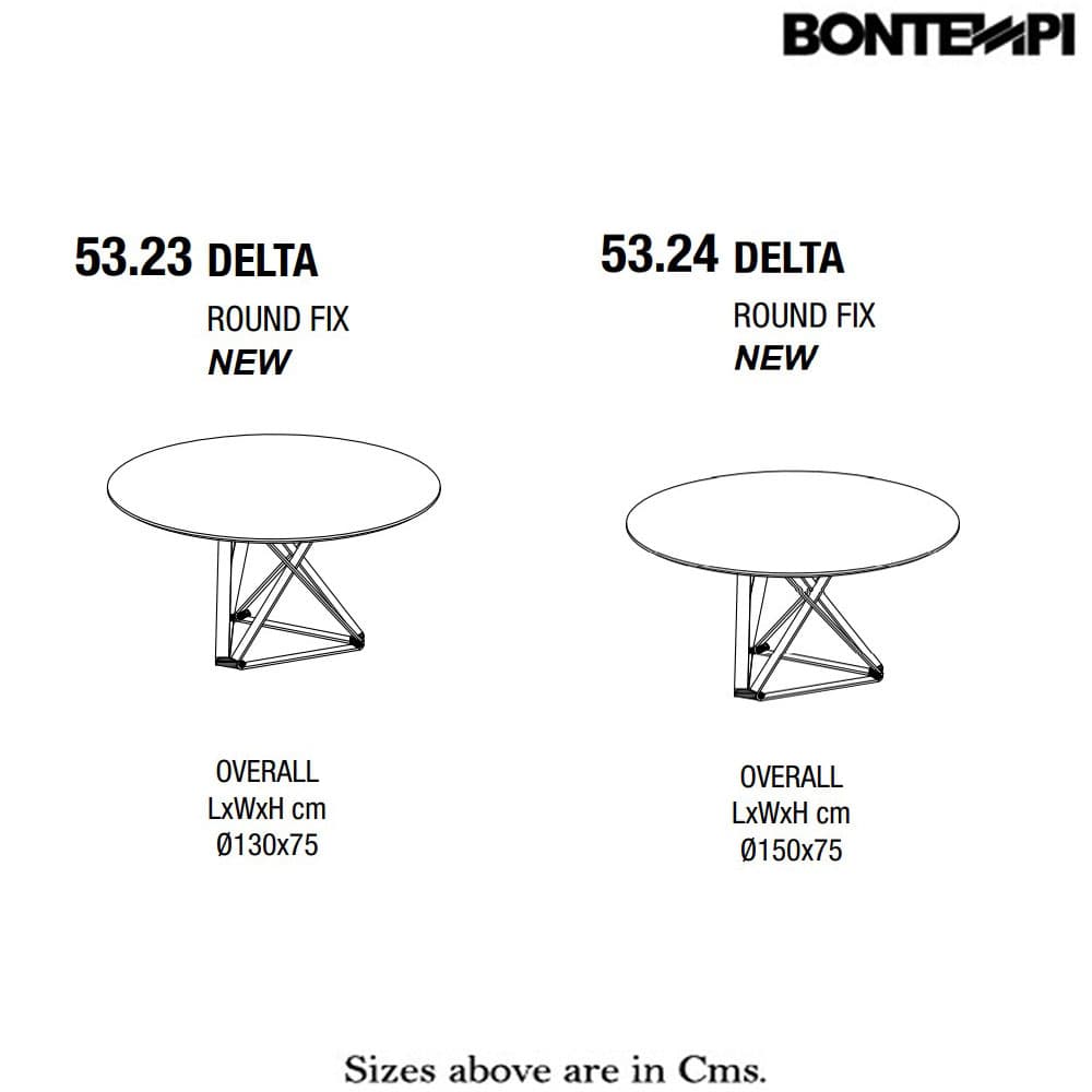 Delta Round Dining Table by Bontempi