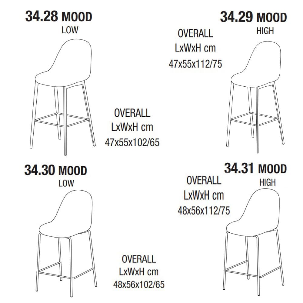 Mood Bar Stool by Bontempi