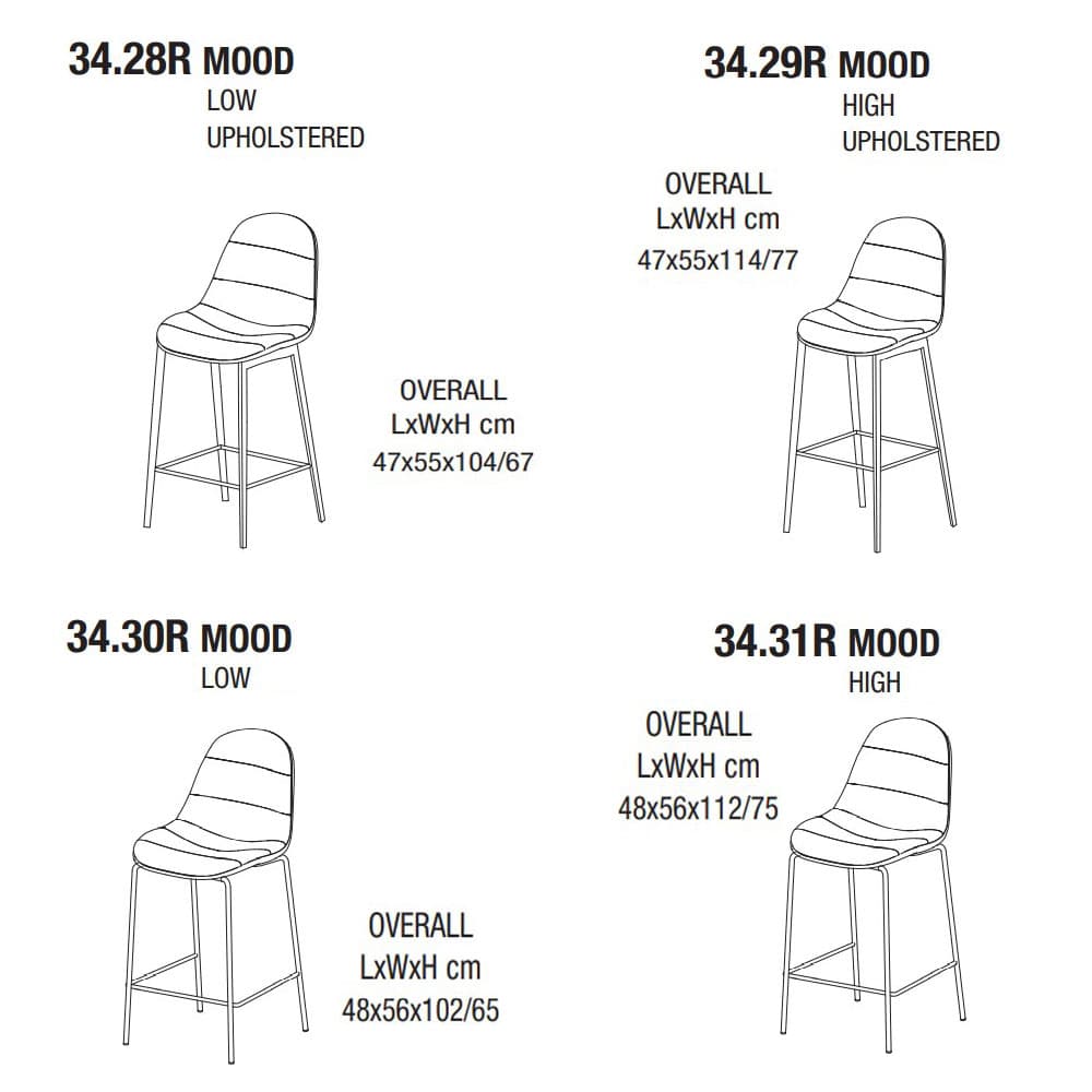 Mood Covered Bar Stool by Bontempi