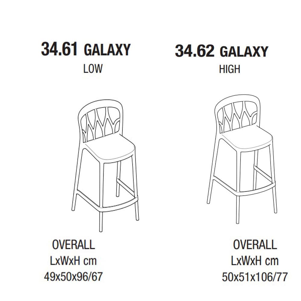 Galaxy Bar Stool by Bontempi