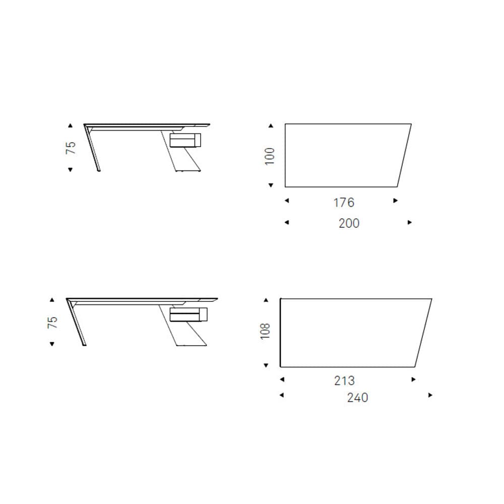 Nasdaq Keramik Writing Desk by Cattelan Italia