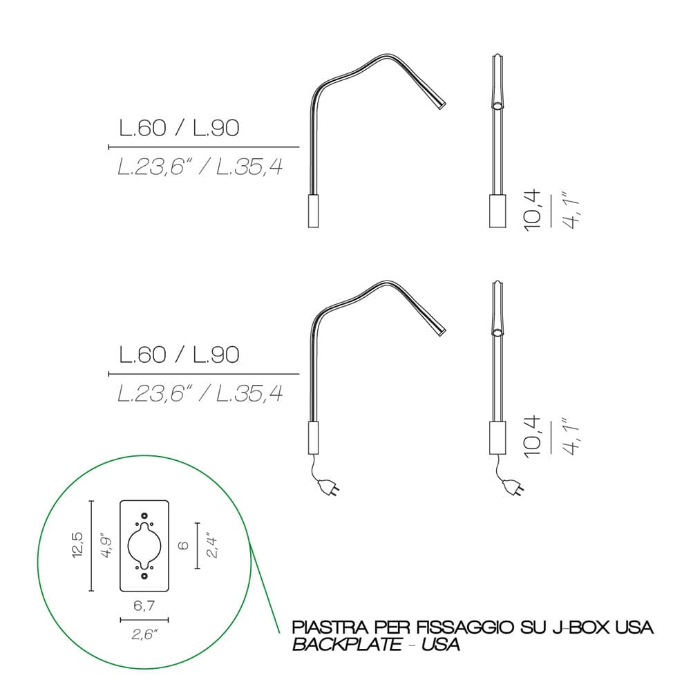 Flexiled Ap L60 Leather Wall Lamp by Contardi