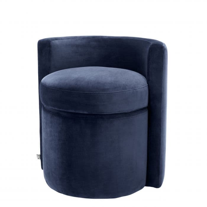 Arcadia Blue Velvet Footstool